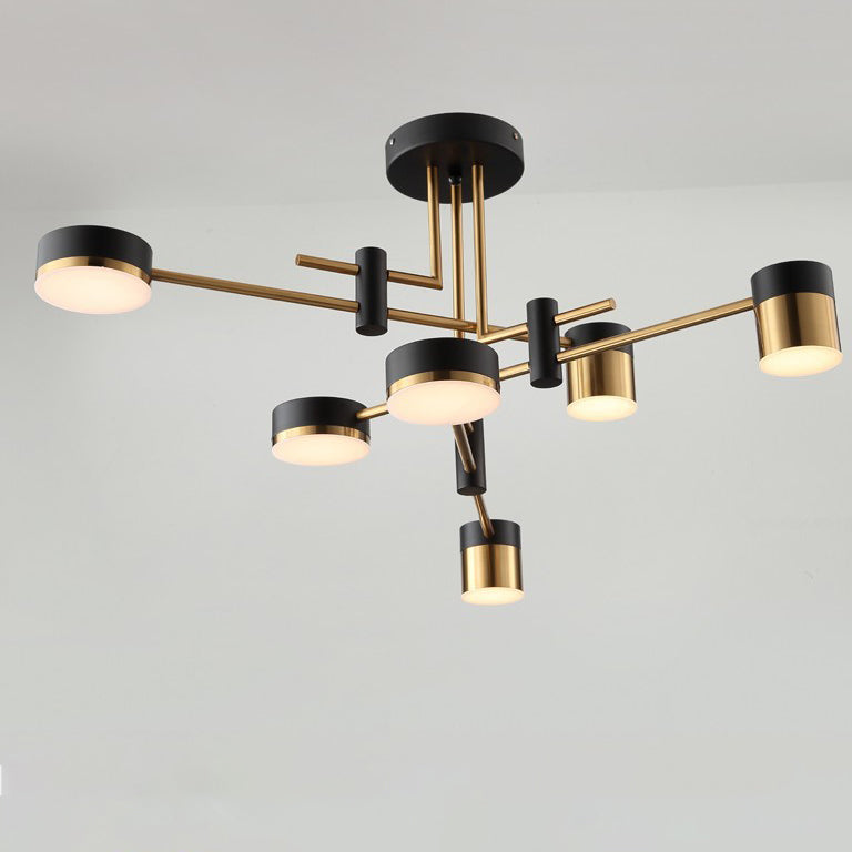 Modern Art Deco Cylindrical LED Semi-Flush Mount Ceiling Light for Living Room