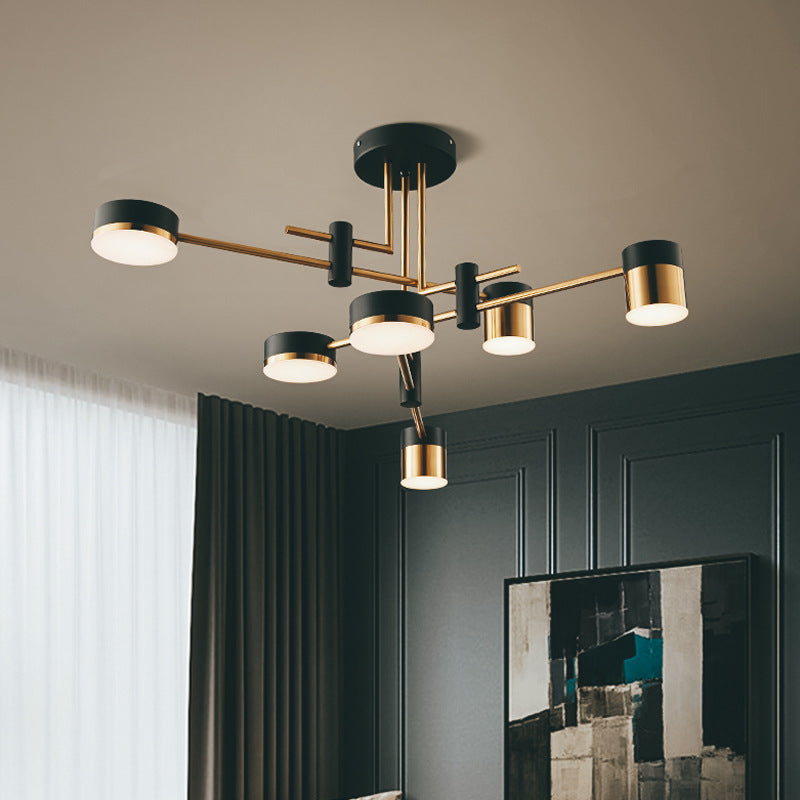 Modern Art Deco Cylindrical LED Semi-Flush Mount Ceiling Light for Living Room