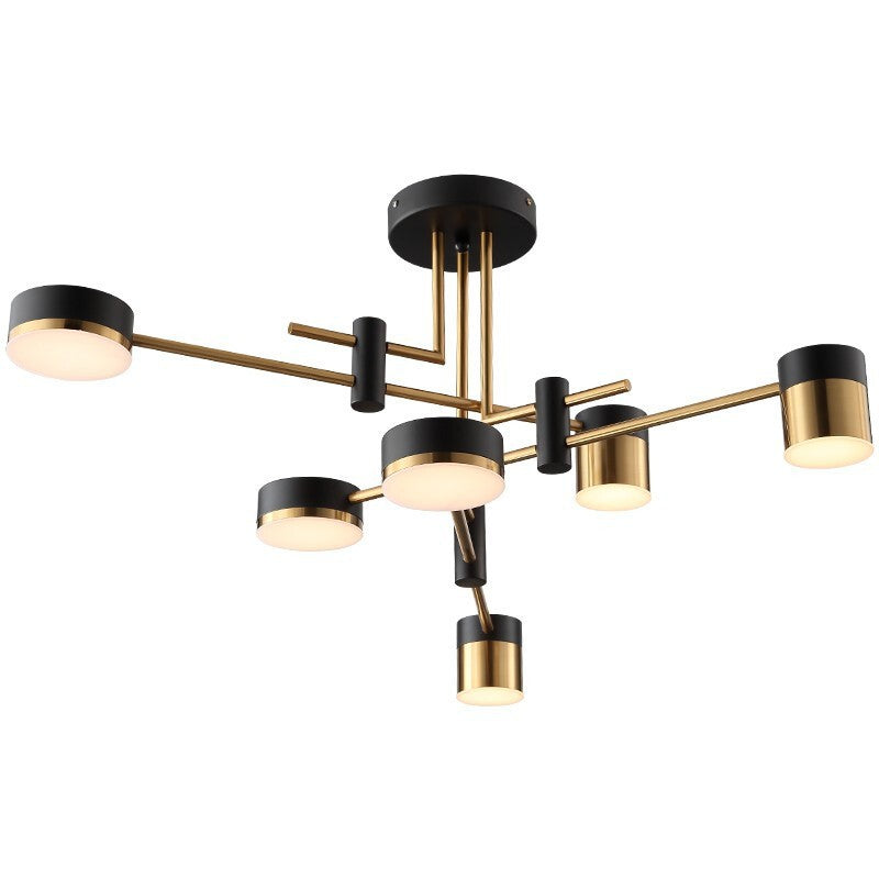 Modern Art Deco Cylindrical LED Semi-Flush Mount Ceiling Light for Living Room