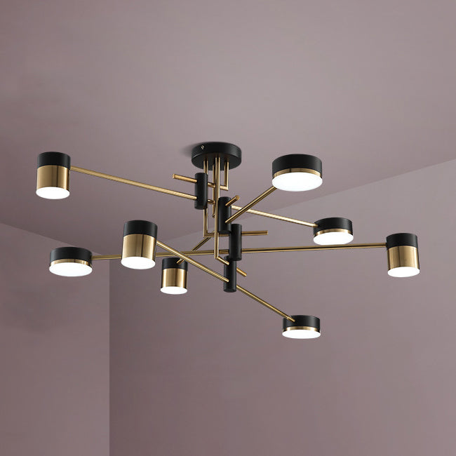 Modern Art Deco Cylindrical LED Semi-Flush Mount Ceiling Light for Living Room