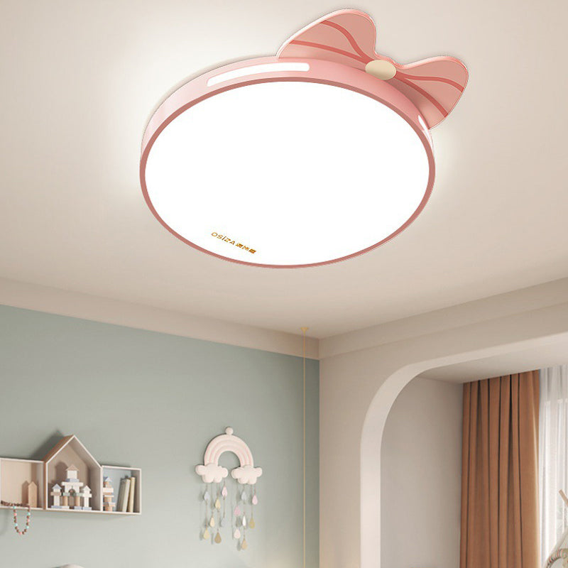 Modern Minimalist Spherical Round Bow Tie Kid Iron Acrylic LED Flush Mount Ceiling Light for Bedroom, Kids Room Lighting, Fixtures, Contemporary Home Decor, Energy-Efficient, Adjustable Brightness, Unique Design, Stylish Lighting Solution, LED Ceiling Lam