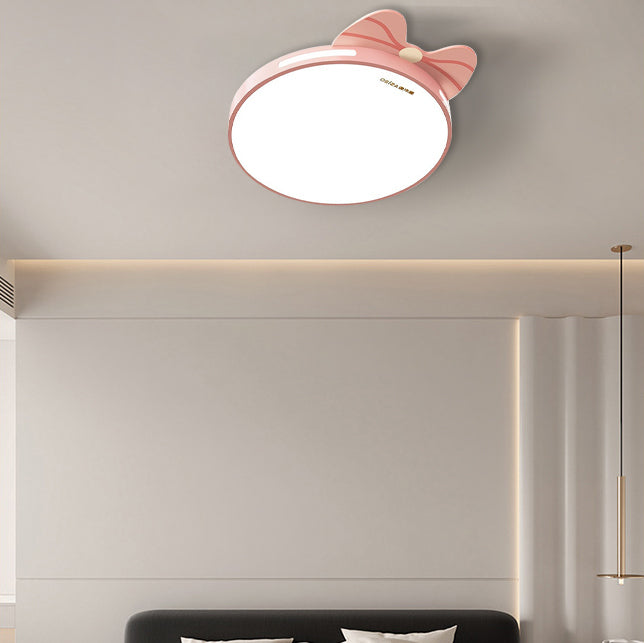 Modern Minimalist Spherical Round Bow Tie Kid Iron Acrylic LED Flush Mount Ceiling Light for Bedroom, Kids Room Lighting, Fixtures, Contemporary Home Decor, Energy-Efficient, Adjustable Brightness, Unique Design, Stylish Lighting Solution, LED Ceiling Lam