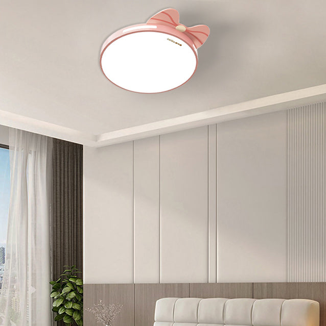 Modern Minimalist Spherical Round Bow Tie Kid Iron Acrylic LED Flush Mount Ceiling Light for Bedroom, Kids Room Lighting, Fixtures, Contemporary Home Decor, Energy-Efficient, Adjustable Brightness, Unique Design, Stylish Lighting Solution, LED Ceiling Lam