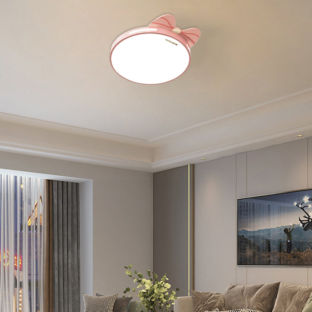 Modern Minimalist Spherical Round Bow Tie Kid Iron Acrylic LED Flush Mount Ceiling Light for Bedroom, Kids Room Lighting, Fixtures, Contemporary Home Decor, Energy-Efficient, Adjustable Brightness, Unique Design, Stylish Lighting Solution, LED Ceiling Lam