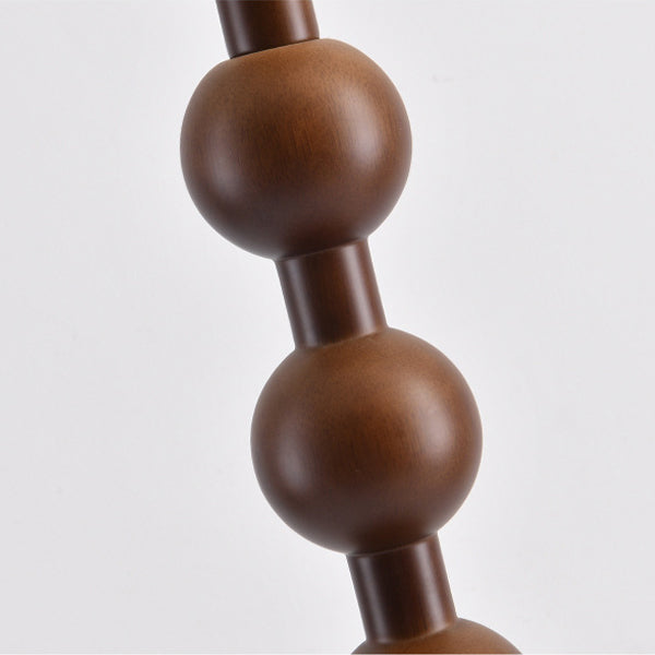 Traditional Chinese Spherical Cylindrical Wooden Floor Lamp for Living Room - 1-Light Design