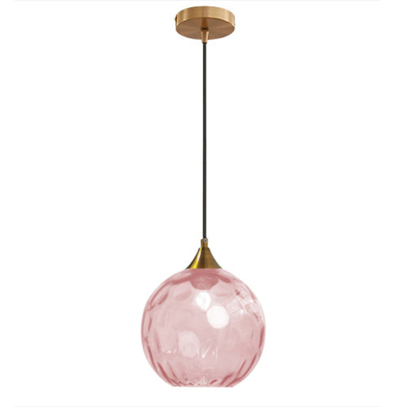 Modern Minimalist Iron Glass Pendant Light - Spherical 1-Light for Dining Room