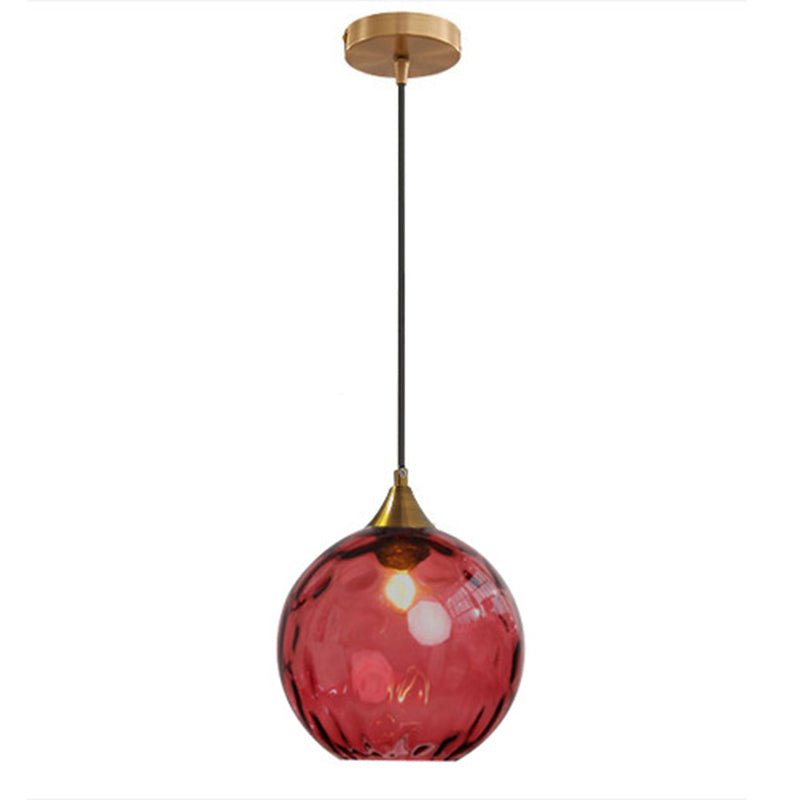 Modern Minimalist Iron Glass Pendant Light - Spherical 1-Light for Dining Room
