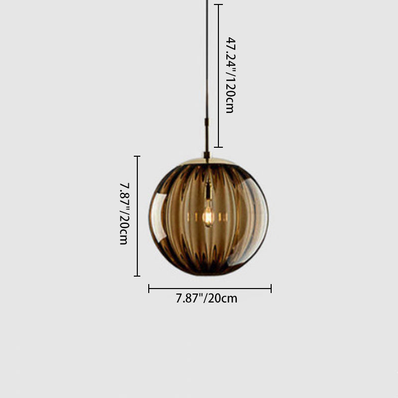 Modern Minimalist Iron Glass Pendant Light - Spherical 1-Light for Dining Room