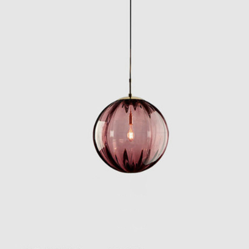 Modern Minimalist Iron Glass Pendant Light - Spherical 1-Light for Dining Room