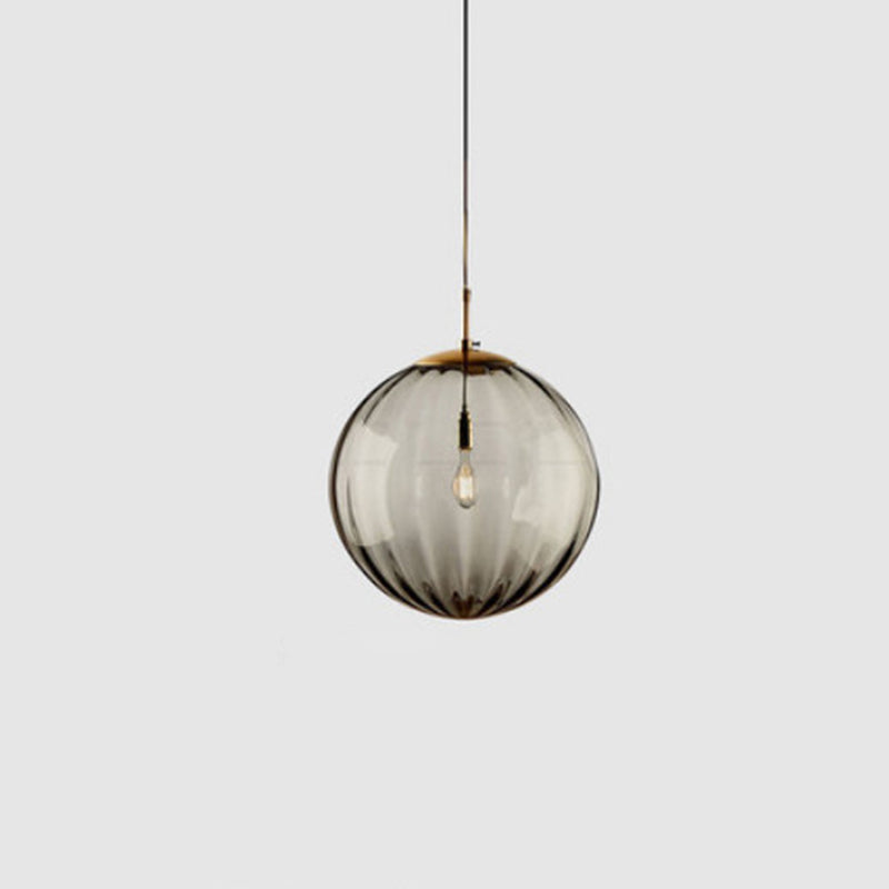Modern Minimalist Iron Glass Pendant Light - Spherical 1-Light for Dining Room