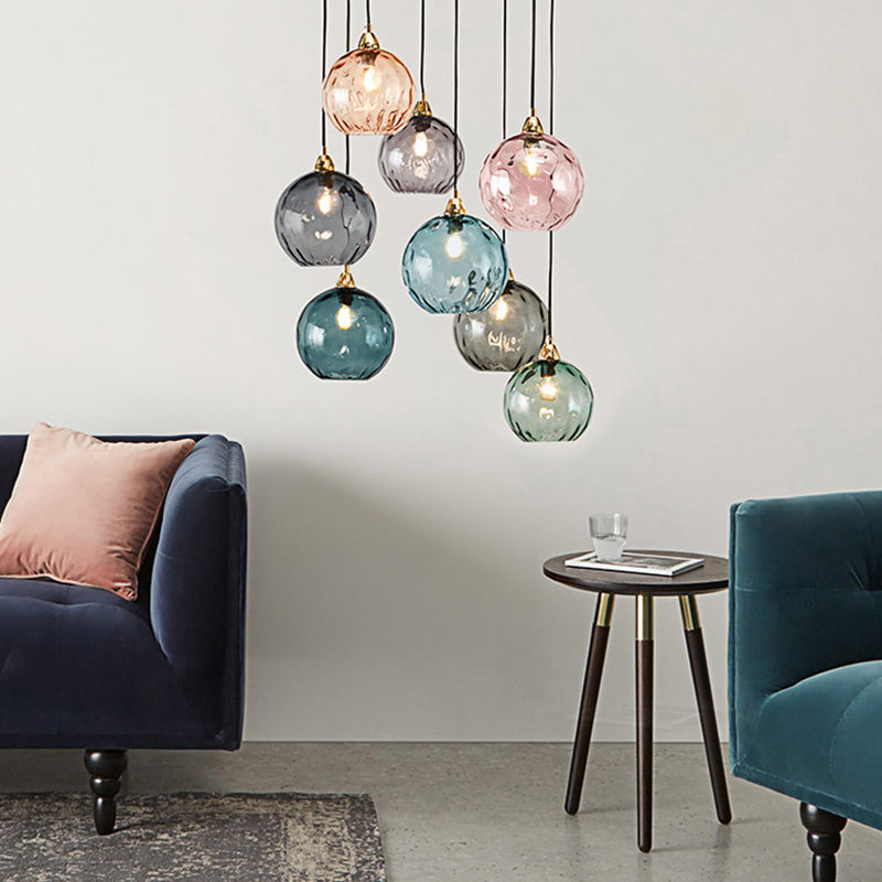 Modern Minimalist Iron Glass Pendant Light - Spherical 1-Light for Dining Room