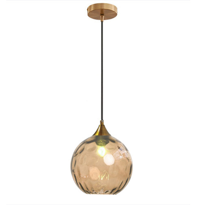 Modern Minimalist Iron Glass Pendant Light - Spherical 1-Light for Dining Room