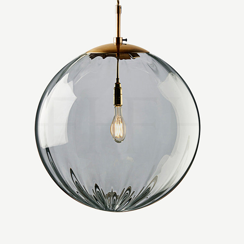 Modern Minimalist Iron Glass Pendant Light - Spherical 1-Light for Dining Room