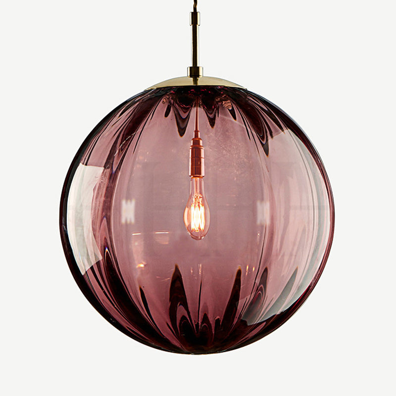 Modern Minimalist Iron Glass Pendant Light - Spherical 1-Light for Dining Room