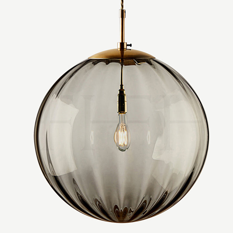 Modern Minimalist Iron Glass Pendant Light - Spherical 1-Light for Dining Room