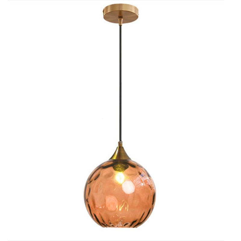 Modern Minimalist Iron Glass Pendant Light - Spherical 1-Light for Dining Room