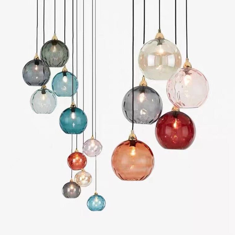 Modern Minimalist Iron Glass Pendant Light - Spherical 1-Light for Dining Room