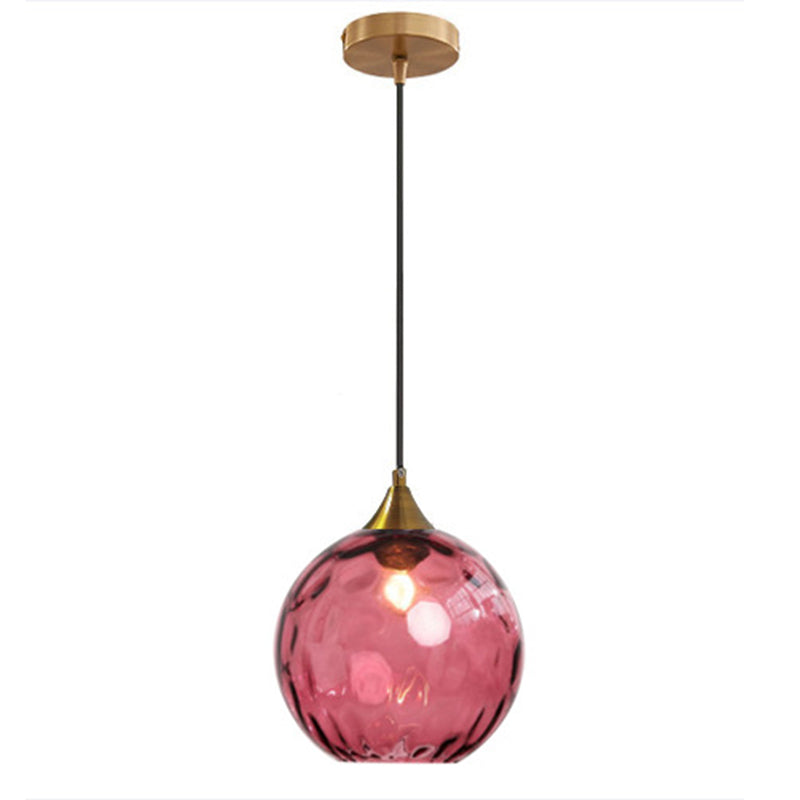 Modern Minimalist Iron Glass Pendant Light - Spherical 1-Light for Dining Room