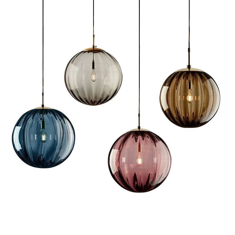 Modern Minimalist Iron Glass Pendant Light - Spherical 1-Light for Dining Room