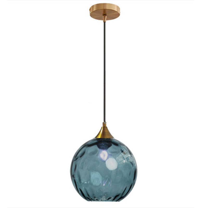 Modern Minimalist Iron Glass Pendant Light - Spherical 1-Light for Dining Room