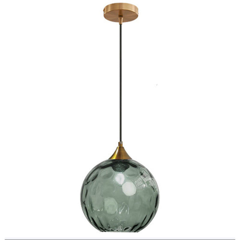 Modern Minimalist Iron Glass Pendant Light - Spherical 1-Light for Dining Room
