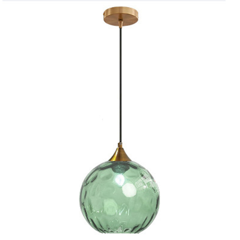 Modern Minimalist Iron Glass Pendant Light - Spherical 1-Light for Dining Room