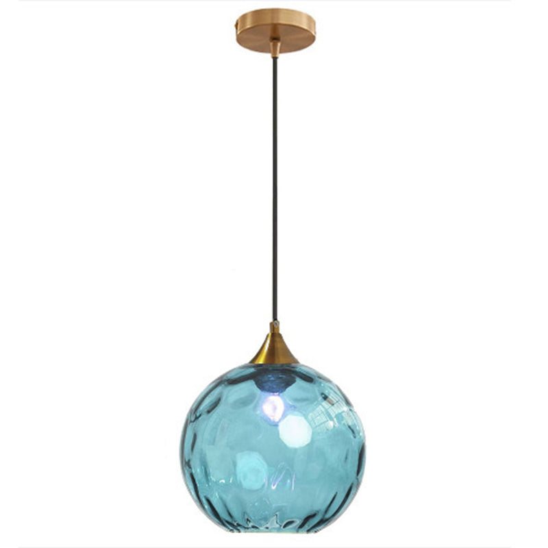 Modern Minimalist Iron Glass Pendant Light - Spherical 1-Light for Dining Room