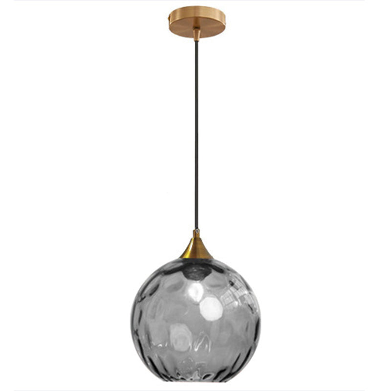 Modern Minimalist Iron Glass Pendant Light - Spherical 1-Light for Dining Room