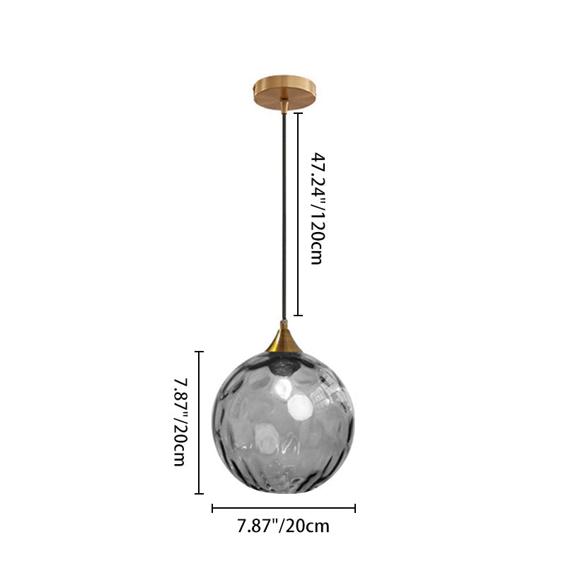 Modern Minimalist Iron Glass Pendant Light - Spherical 1-Light for Dining Room