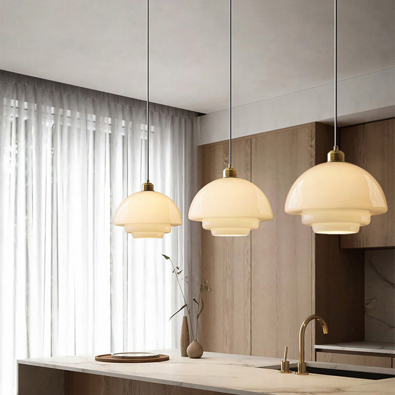 Modern Minimalist Flying Saucer Pendant Light - Spherical Round Iron & Glass, 1-Light for Dining Room