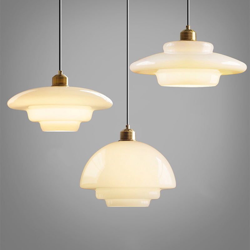 Modern Minimalist Flying Saucer Pendant Light - Spherical Round Iron & Glass, 1-Light for Dining Room