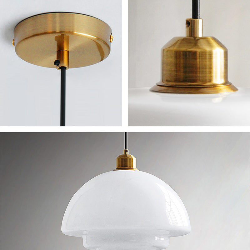 Modern Minimalist Flying Saucer Pendant Light - Spherical Round Iron & Glass, 1-Light for Dining Room