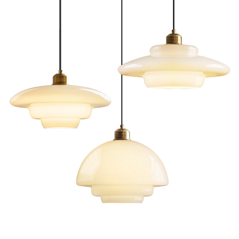 Modern Minimalist Flying Saucer Pendant Light - Spherical Round Iron & Glass, 1-Light for Dining Room