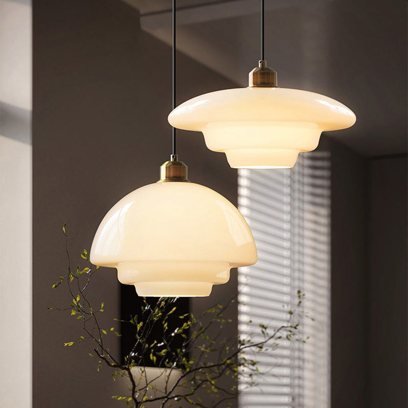 Modern Minimalist Flying Saucer Pendant Light - Spherical Round Iron & Glass, 1-Light for Dining Room