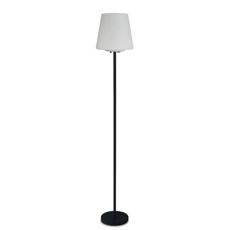 Modern Minimalist Waterproof LED Garden Floor Lamp - Round Cylindrical PE Iron Design