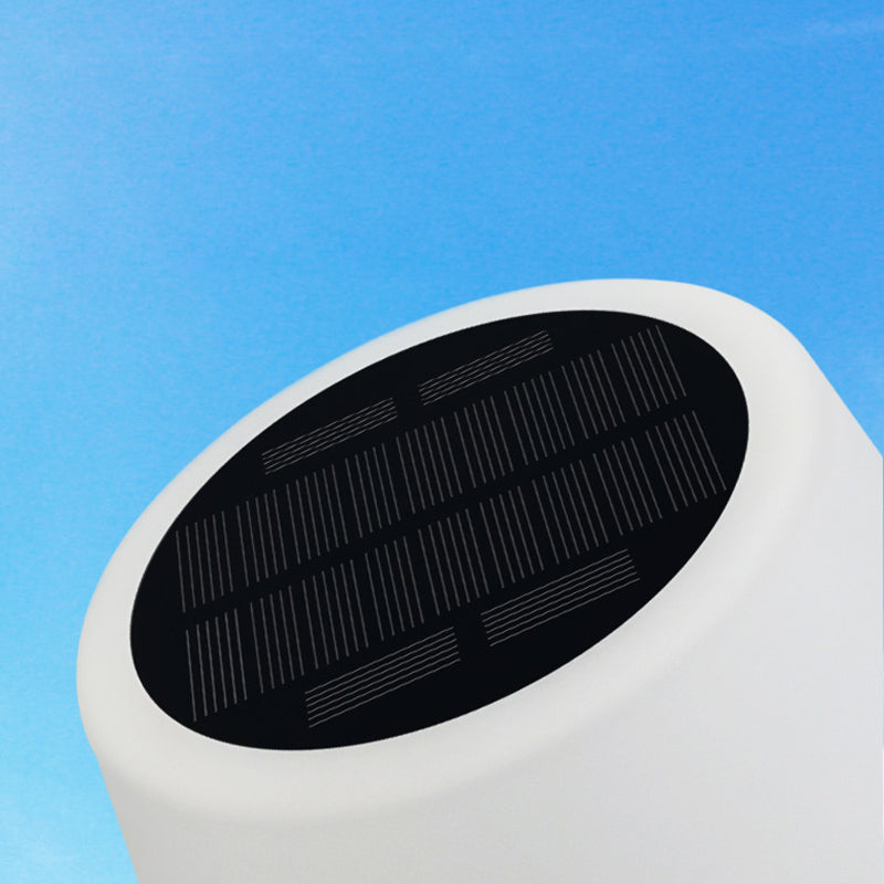 Modern Minimalist Waterproof LED Garden Floor Lamp - Round Cylindrical PE Iron Design