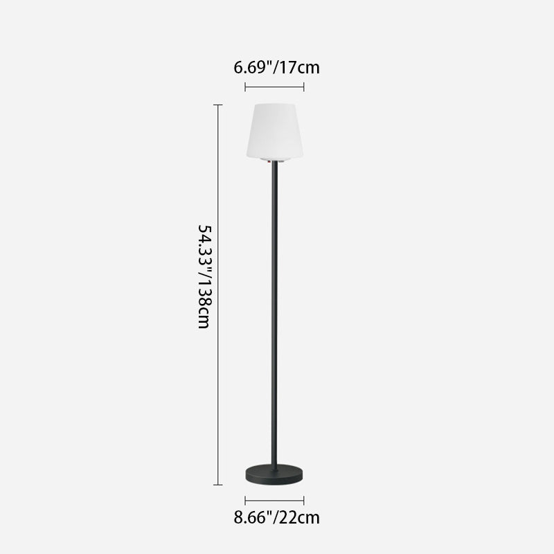 Modern Minimalist Waterproof LED Garden Floor Lamp - Round Cylindrical PE Iron Design
