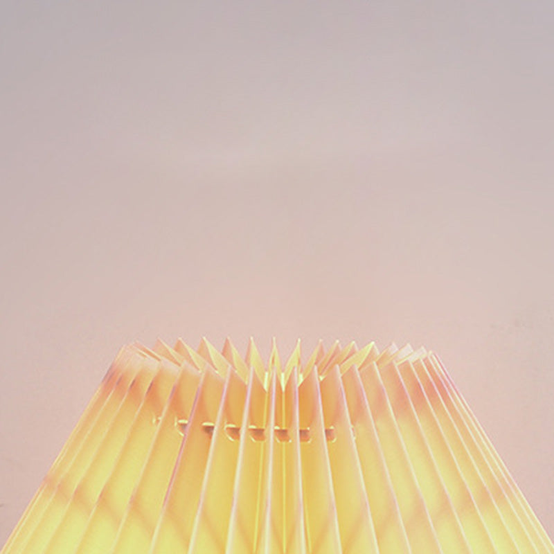Modern Art Deco Pleated Fabric Ceramic Table Lamp - 1-Light Bedroom Decor