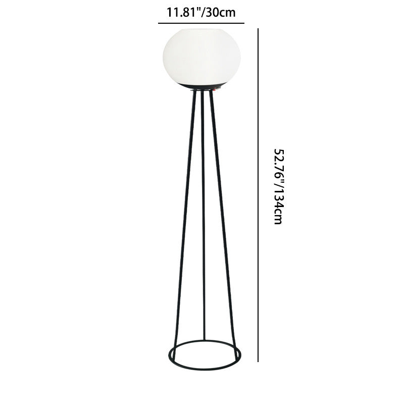 Modern Minimalist Solar Oval Tripod Floor Lamp for Outdoor Patio with PE LED Light