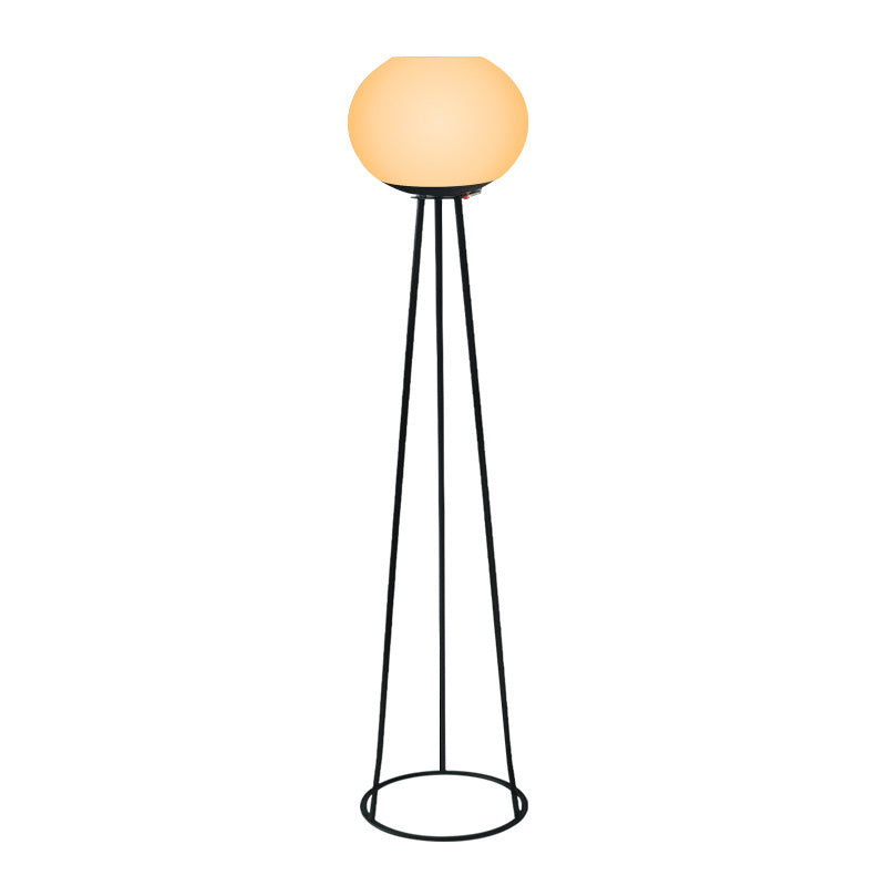 Modern Minimalist Solar Oval Tripod Floor Lamp for Outdoor Patio with PE LED Light