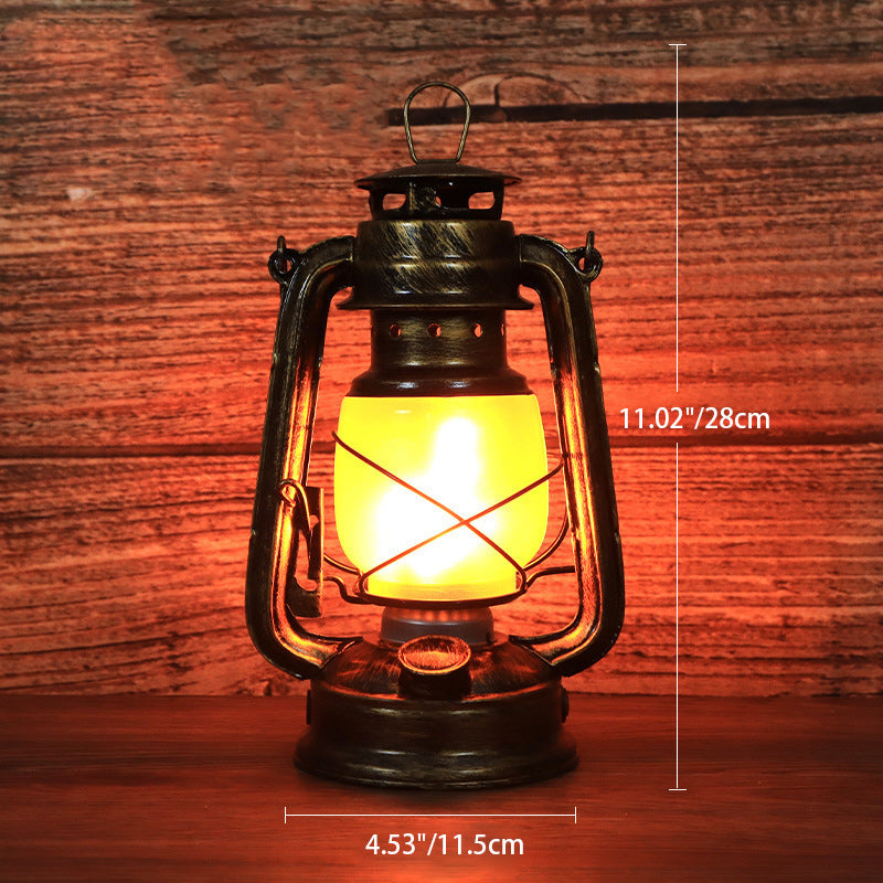 Vintage Round Horse Lamp - Iron Acrylic LED Table Lamp for Living Room