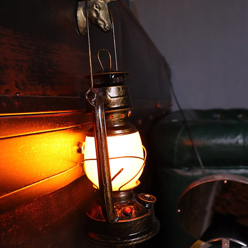 Vintage Round Horse Lamp - Iron Acrylic LED Table Lamp for Living Room