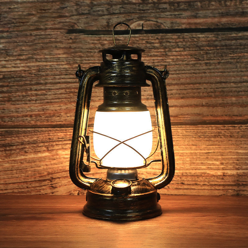 Vintage Round Horse Lamp - Iron Acrylic LED Table Lamp for Living Room