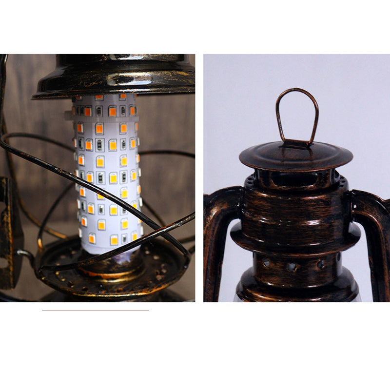 Vintage Round Horse Lamp - Iron Acrylic LED Table Lamp for Living Room