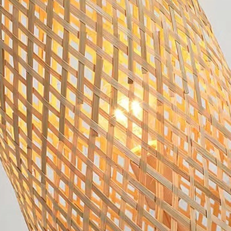 Traditional Chinese Cylinder Bamboo Floor Lamp - 1-Light Standing Design for Living Room, Elegant Home Décor, Asian-Inspired Lighting