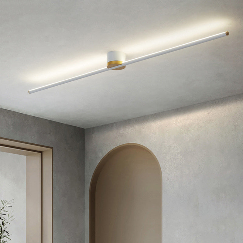 Modern Minimalist Round LED Semi-Flush Mount Ceiling Light for Living Room, Aluminum & Silicone Design, Industrial Style Fixture