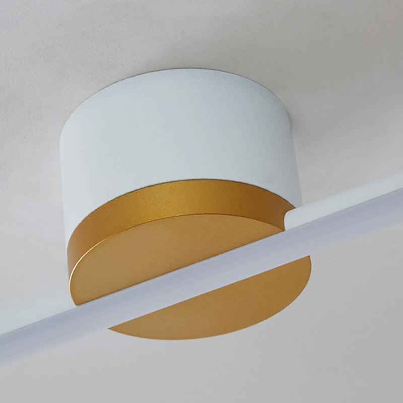 Modern Minimalist Round LED Semi-Flush Mount Ceiling Light for Living Room, Aluminum & Silicone Design, Industrial Style Fixture