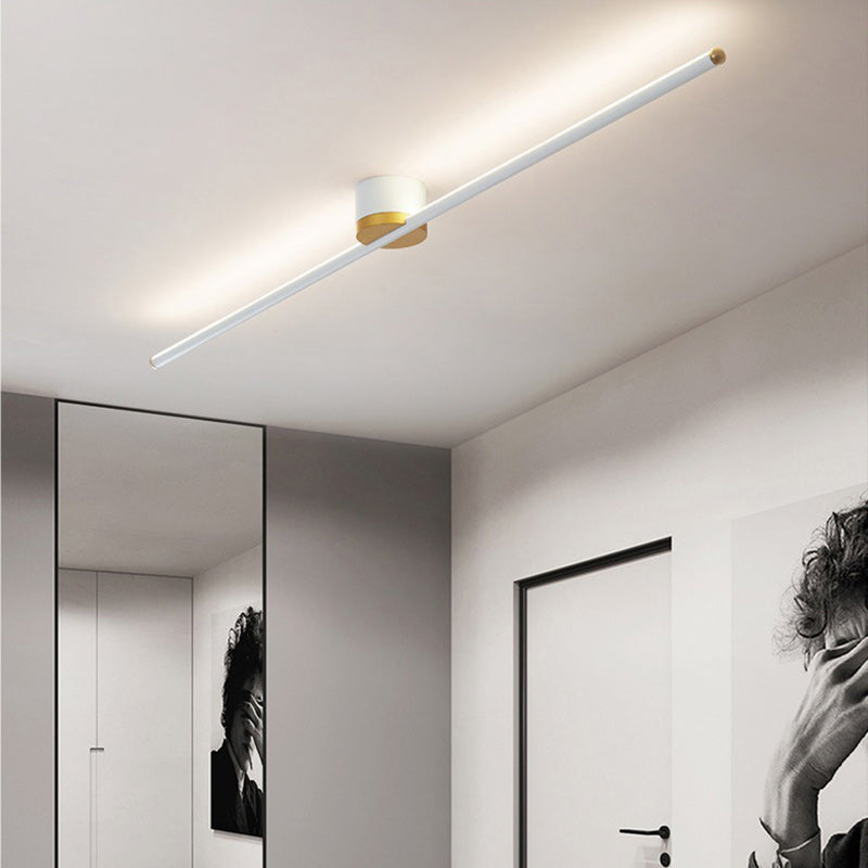Modern Minimalist Round LED Semi-Flush Mount Ceiling Light for Living Room, Aluminum & Silicone Design, Industrial Style Fixture