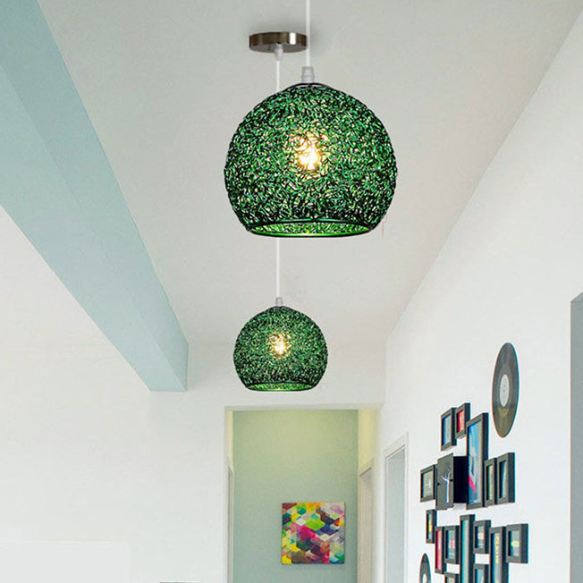 Modern Art Deco Orb Dome Aluminum Pendant Light for Living Room