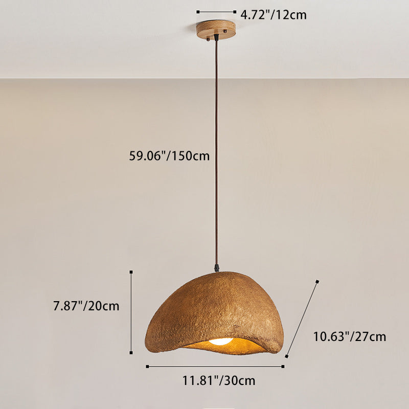 Contemporary Vintage Clouds Pendant Light - Irregular Round Iron Resin 1-Light Fixture for Living Room